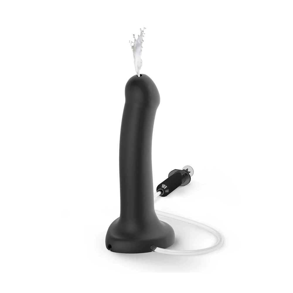 Strap On Me Semi Realistic Cum Dildo Small - Black