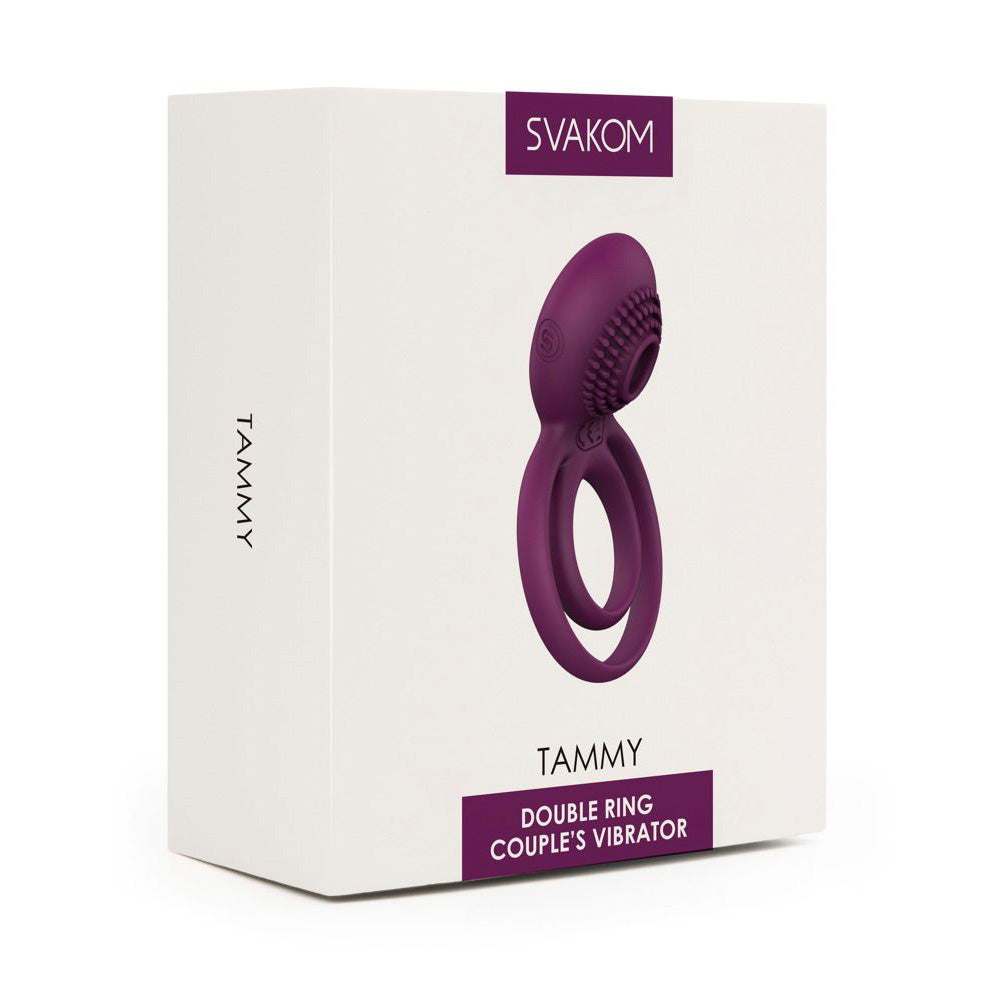 Svakom Tammy Rechargeable Vibrating Cock Ring - Violet