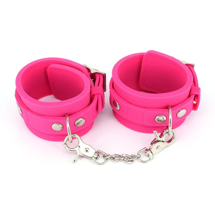 X-Cite Lockable Silicone Handcuffs - Pink