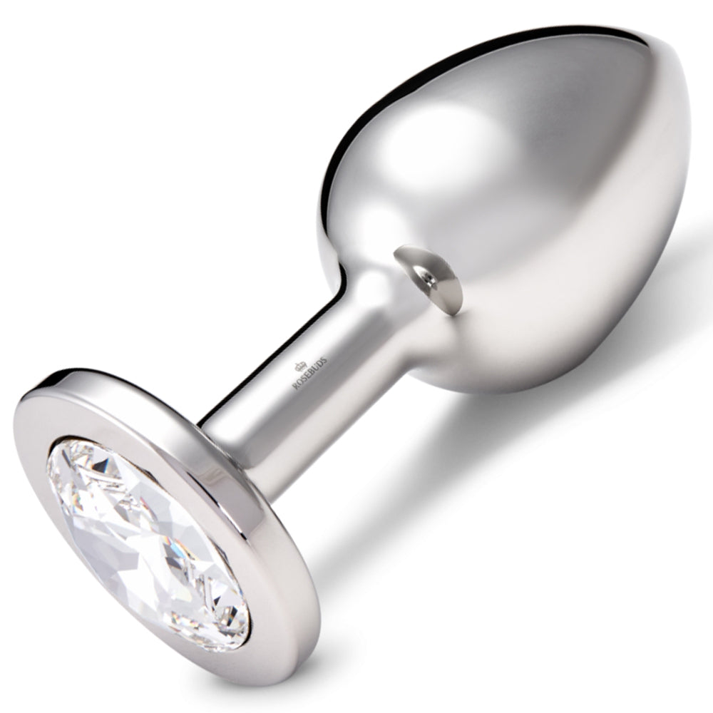 Rosebuds Stainless Steel Butt Plug XXL - Clear