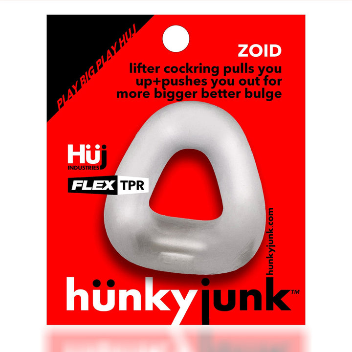 HunkyJunk Zoid Trapazoid Lifter Cock Ring - Clear Ice