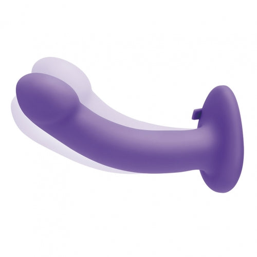 Pegasus Remote Control 6 Inch Curved Realistic Silicone Peg With Harness - Purple