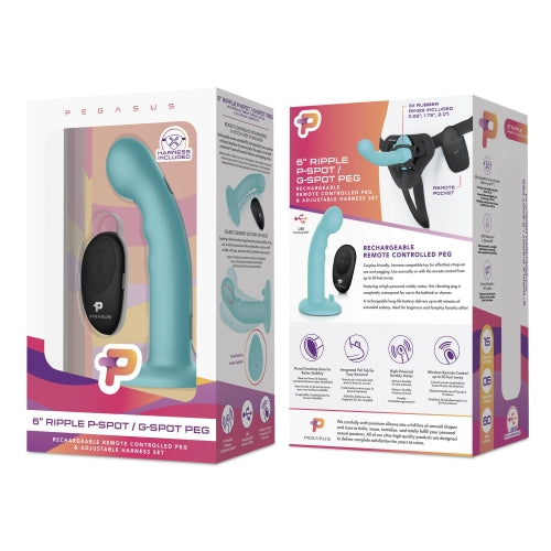 Pegasus Remote Control 6 Inch P-G Spot Silicone Peg With Harness - Turquoise