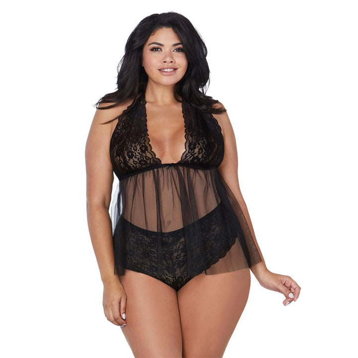 Dreamgirl Babydoll and Panty Black 12190X