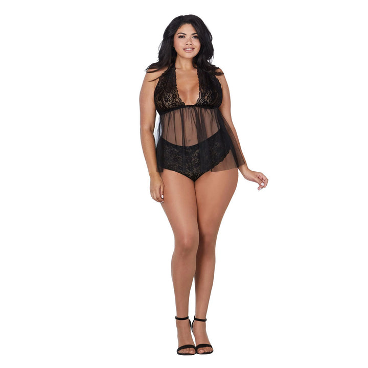 Dreamgirl Babydoll and Panty Black 12190X