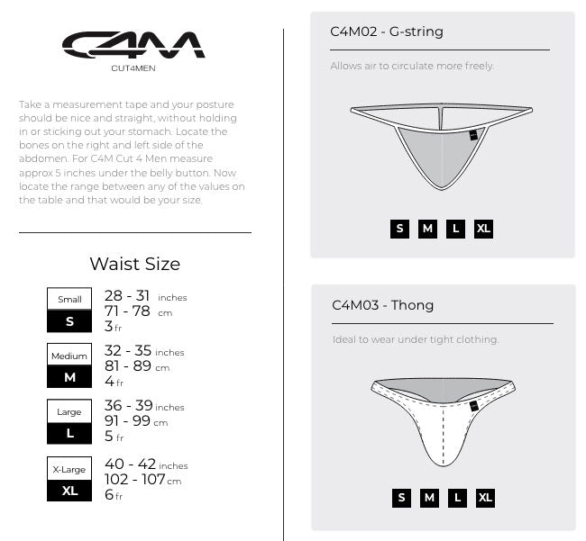 C4M Low Rise G-String Provocative - Black