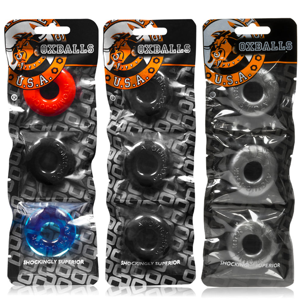 Oxballs Ringer Three Pack of Cock Rings - Black