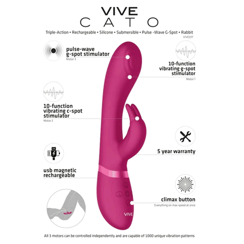 Shots Vive Cato Pulse G-Spot Rabbit Vibrator - Pink