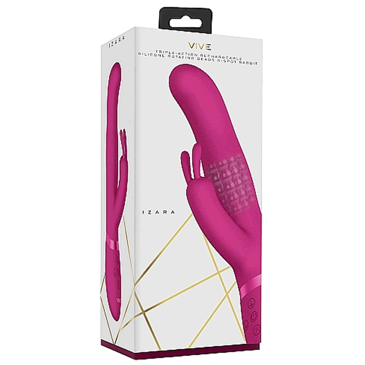 Shots Vive Izara Rotating Beads Rabbit Vibrator - Pink