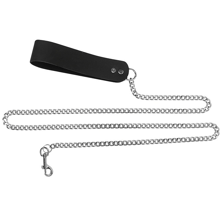 Spartacus Chain Leash With Leather Handle